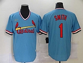 Cardinals 1 Ozzie Smith Light Blue Nike Cool Base Throwback Jersey,baseball caps,new era cap wholesale,wholesale hats